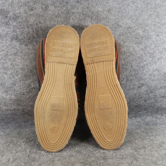 Espadrille Flats Womens 39 Slip On Boho Stripe Fabric Artisanat Francais Loafer - Picture 9 of 12